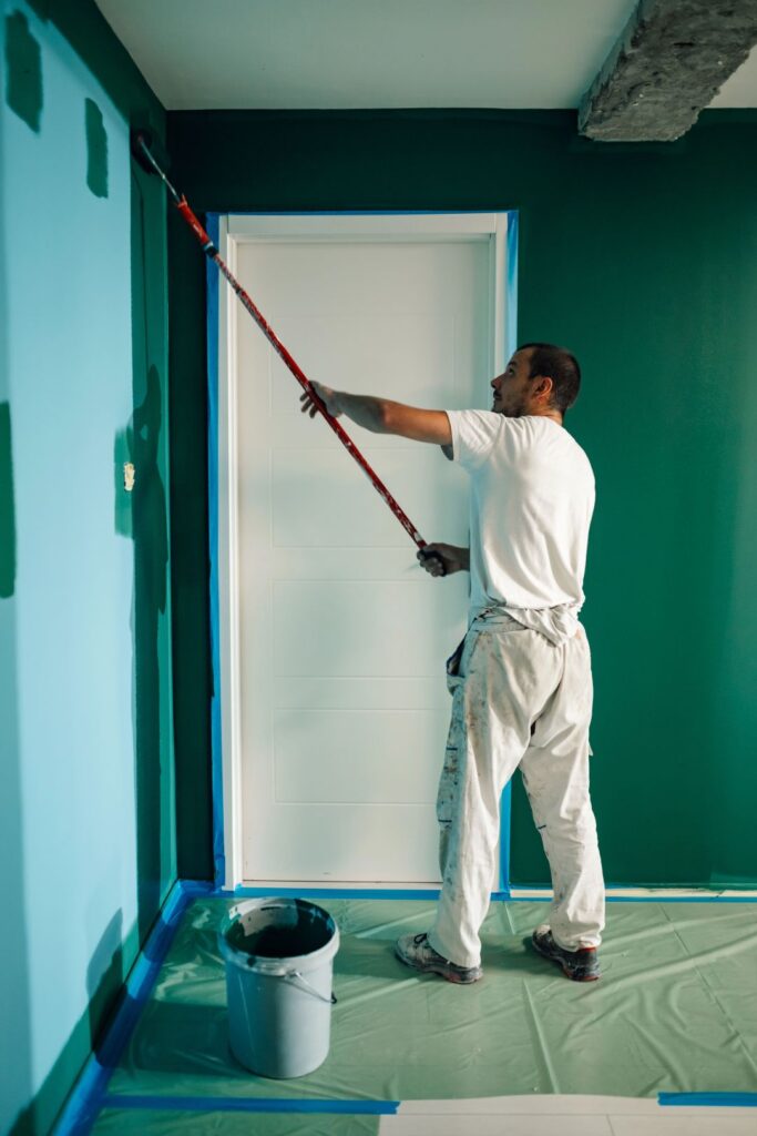 Professional painters performing interior painting – Aura Painting LA